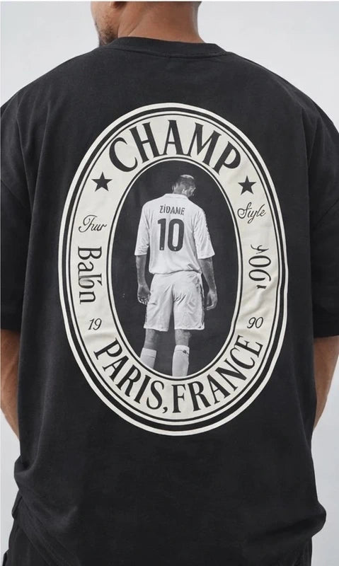Zidane T-Shirt Oversize CHAMP 1990 Streetwear Homme
