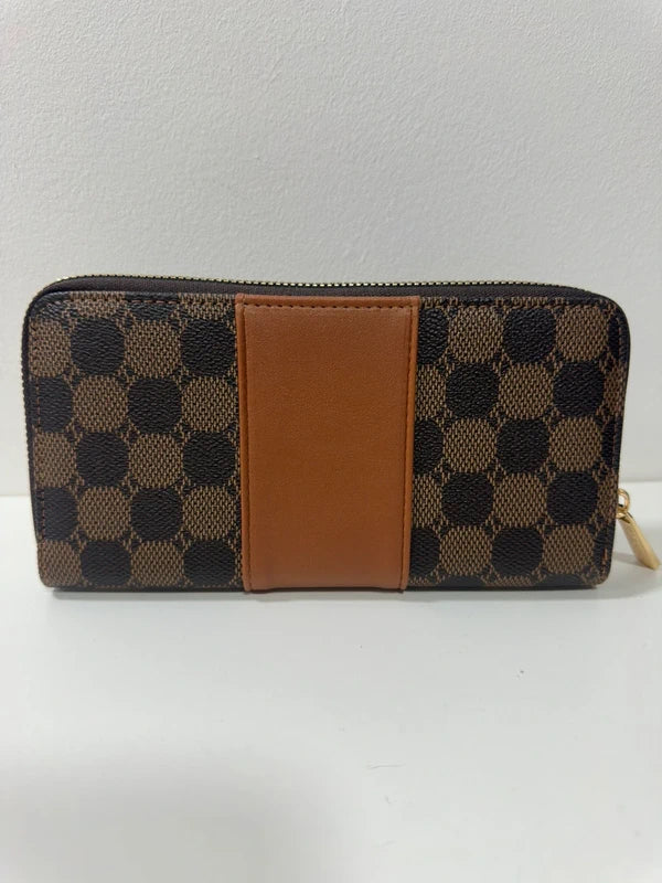 Portefeuille Zippé Damier Camel – Bill Tornade Paris