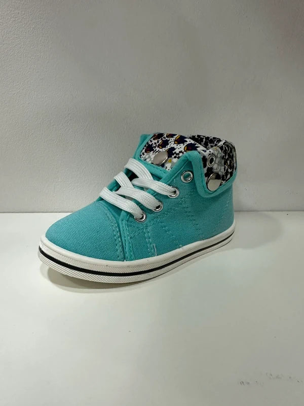 Basket Montante Fillette – Turquoise | Collections Paris