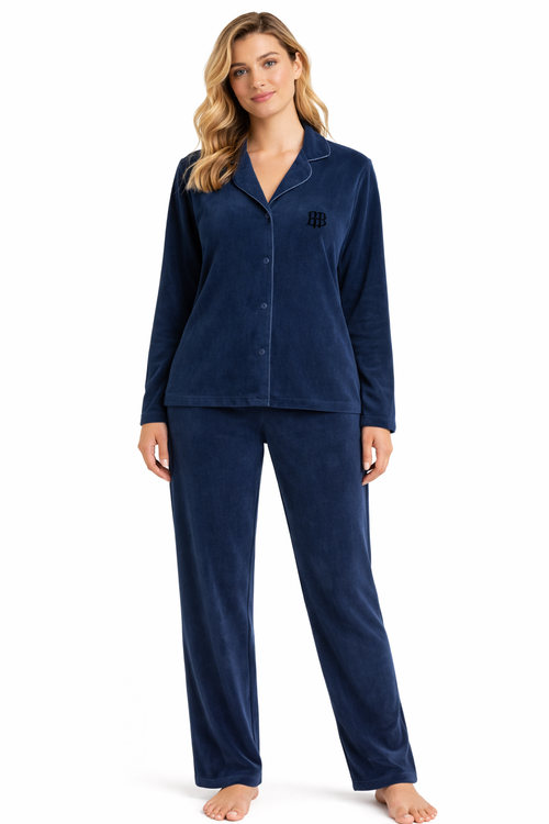 Ensemble Pyjama Velours Femme – Boutonné