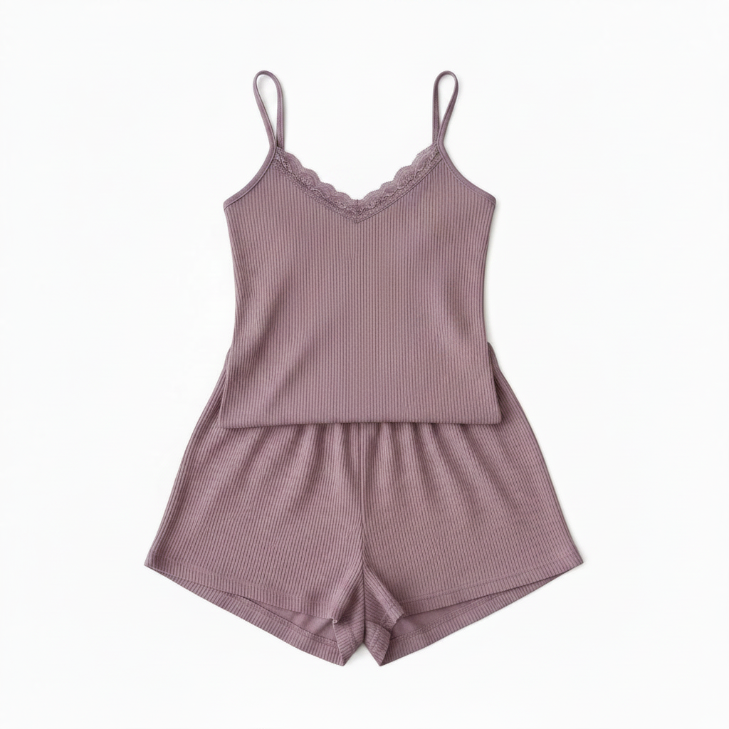 Ensemble Pyjama Femme Short et Débardeur Dentelle