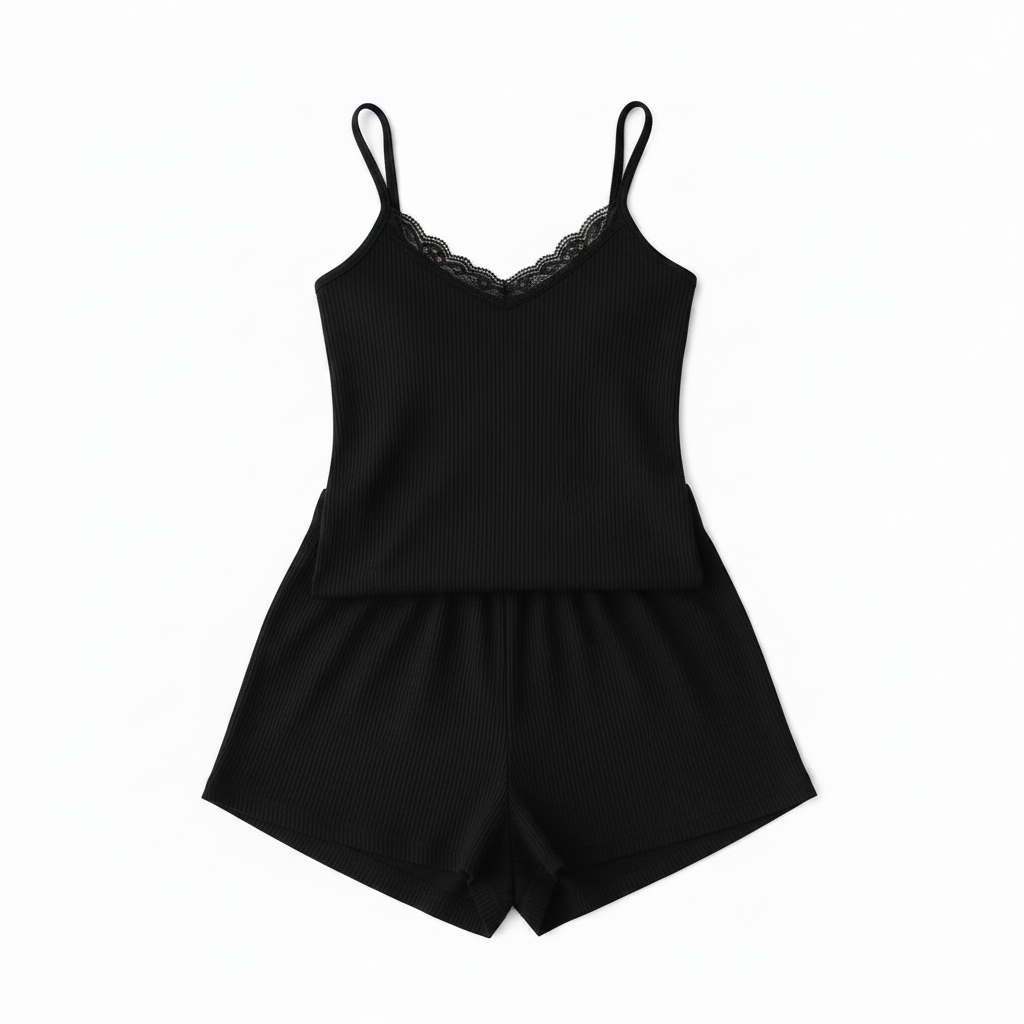 Ensemble Pyjama Femme Short et Débardeur Dentelle