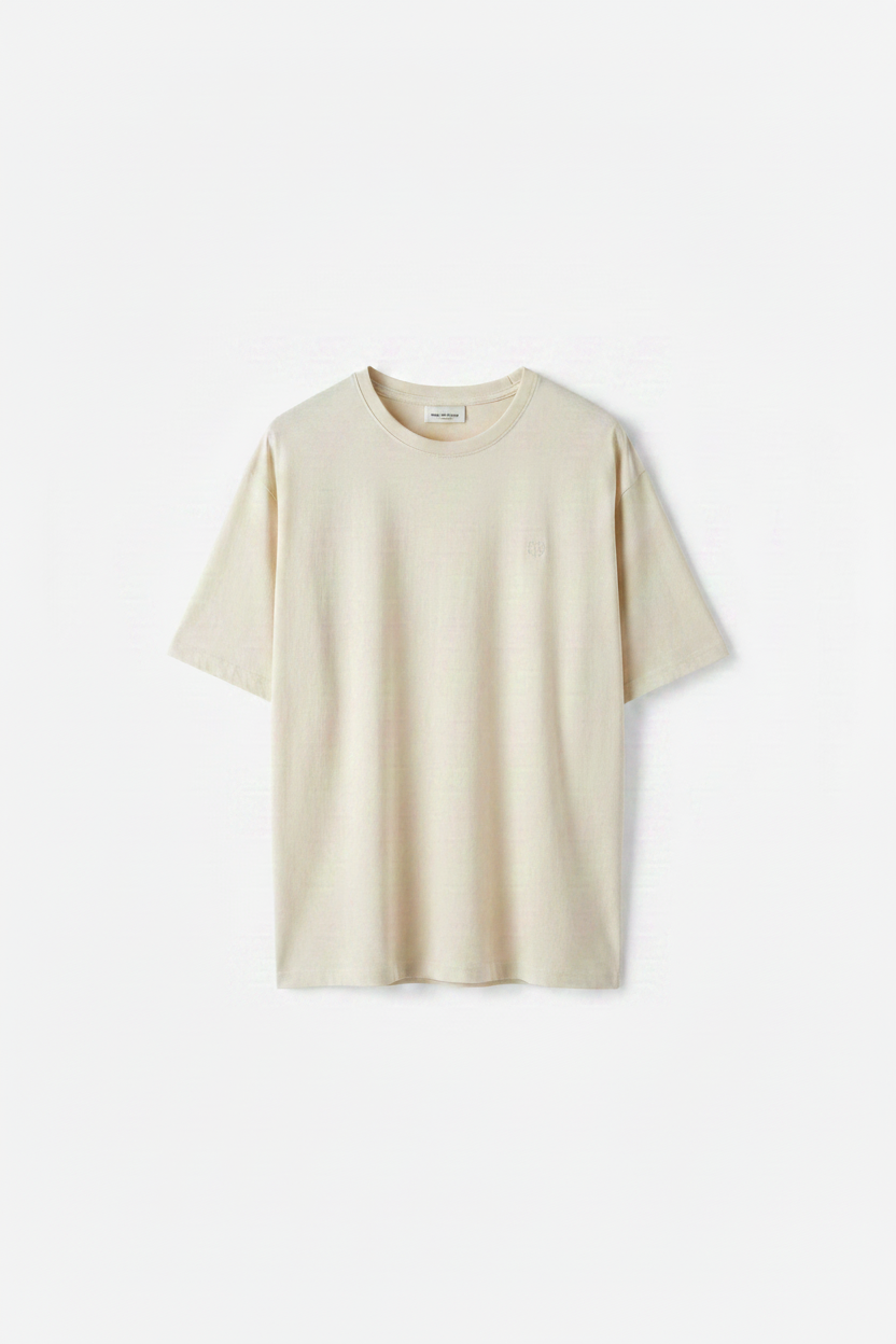 T-shirt oversize écru Bill Tornade – 100% coton