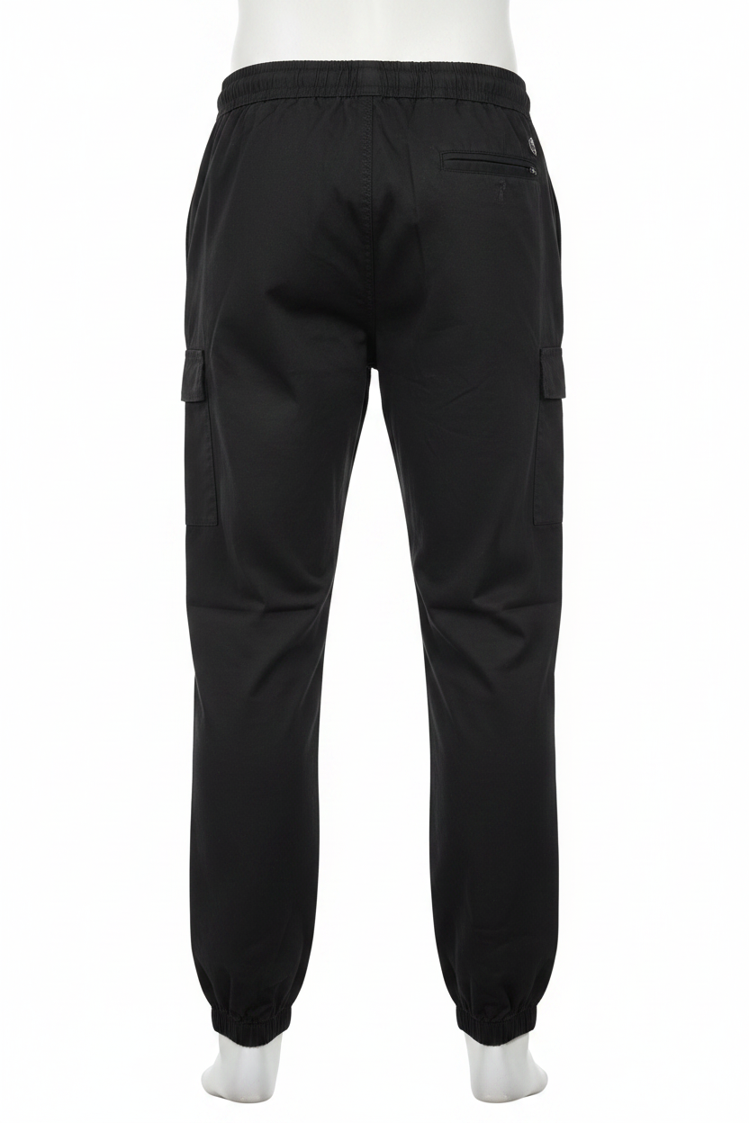 Pantalon cargo noir – vue de dos studio