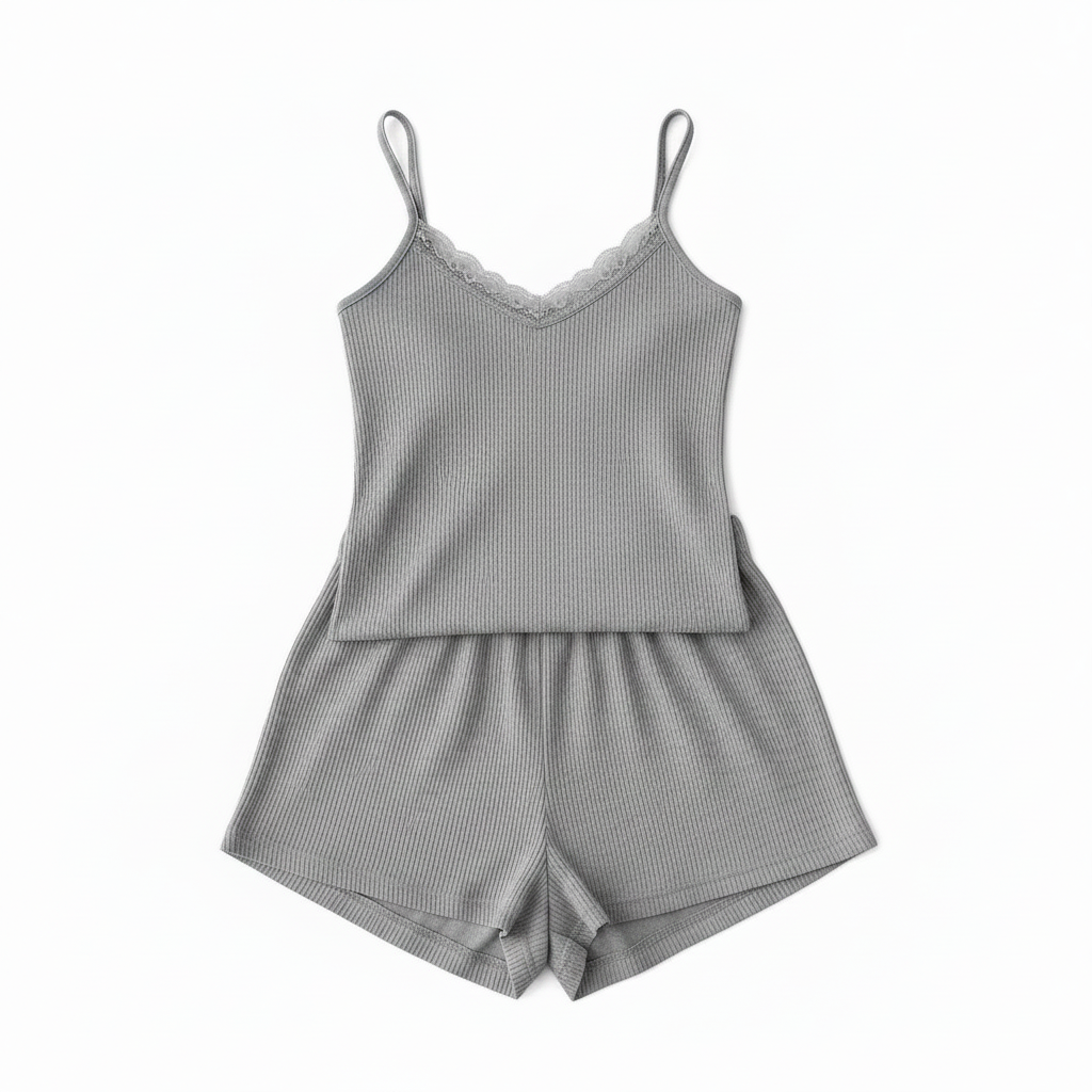 Ensemble Pyjama Femme Short et Débardeur Dentelle