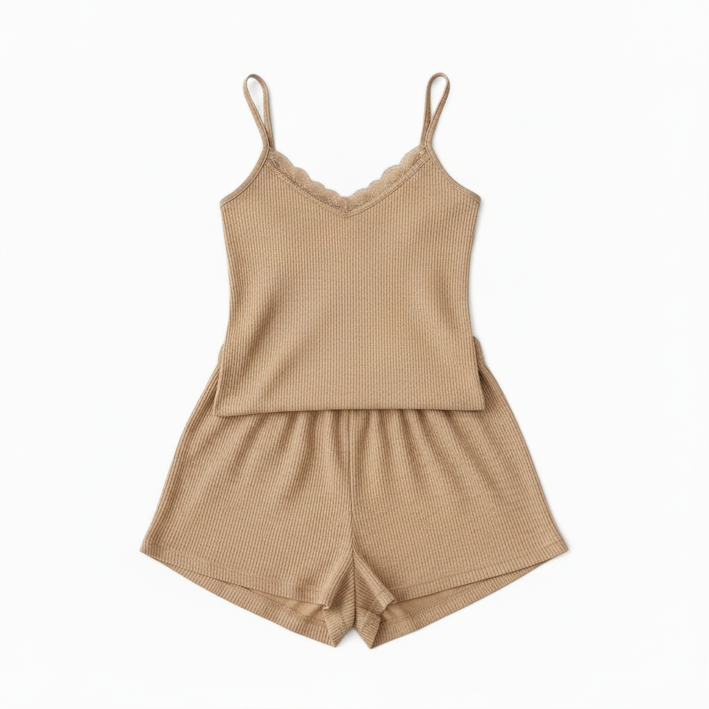 Ensemble Pyjama Femme Short et Débardeur Dentelle