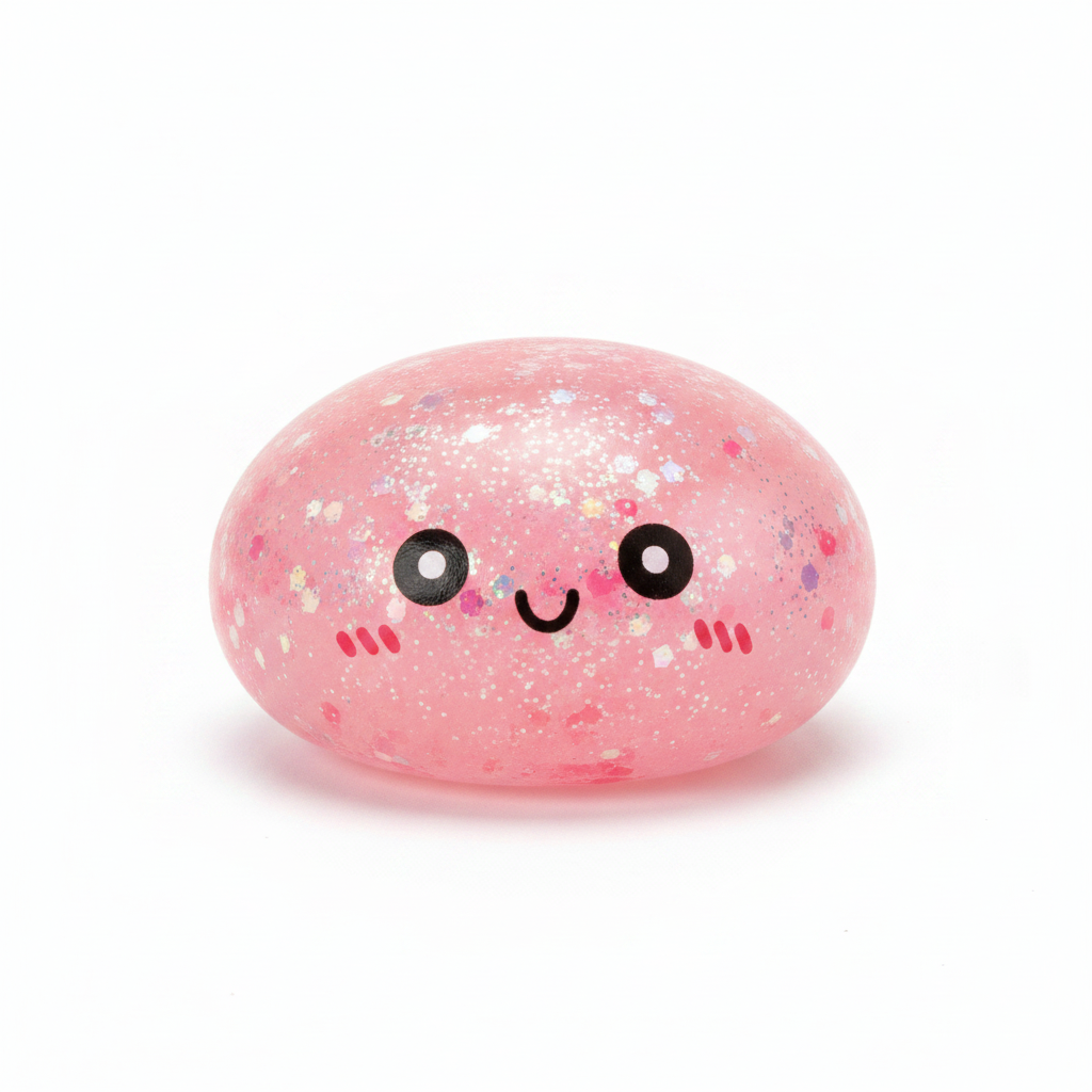 Squishy rose translucide glitter