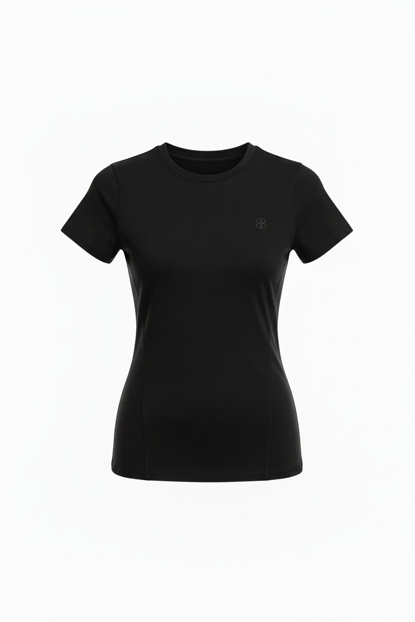 T-shirt Noir – Face logo ton sur ton