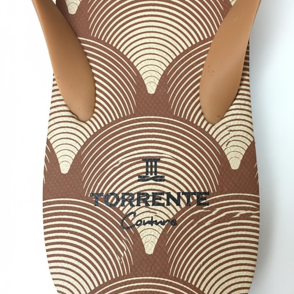 Tongs Art Déco – Gros plan logo