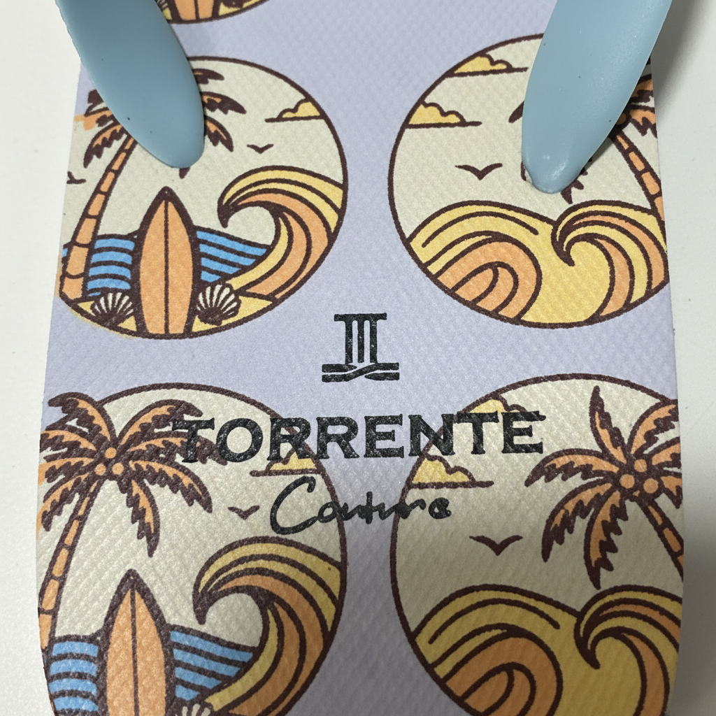 Tongs surf – Gros plan logo v2